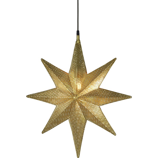 Świąteczna lampa gwiazda metalowa Capella złota 02
